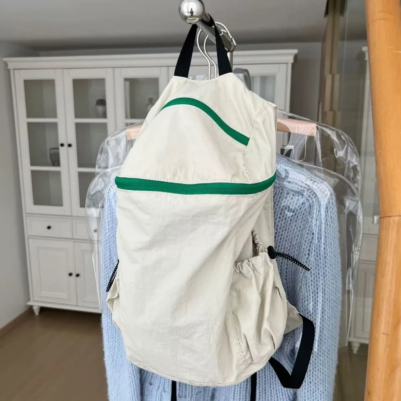 Inny Harajuku-Sac à dos extérieur en nylon pour femme, grande capacité, sac à dos de voyage décontracté pour le camping, sac ultraléger pour l'école