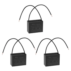 3Pcs 4uF-36uF Ceiling Fan Capacitor 250V AC 2 Wire Metallized Polypropylene Film Capacitor for Electric Fan Pump Motor Generator