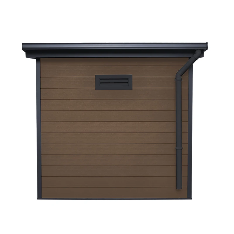 Outdoor Composite Wood Shed Teak Color Modular Mobile Storage House High Quality New Design