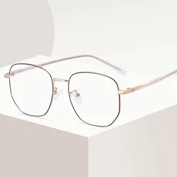 New Style Eyeglass Frames for Men Polygon Shape Blue Light Blocking Woman Eyeglasses High Quality Glasses Frame