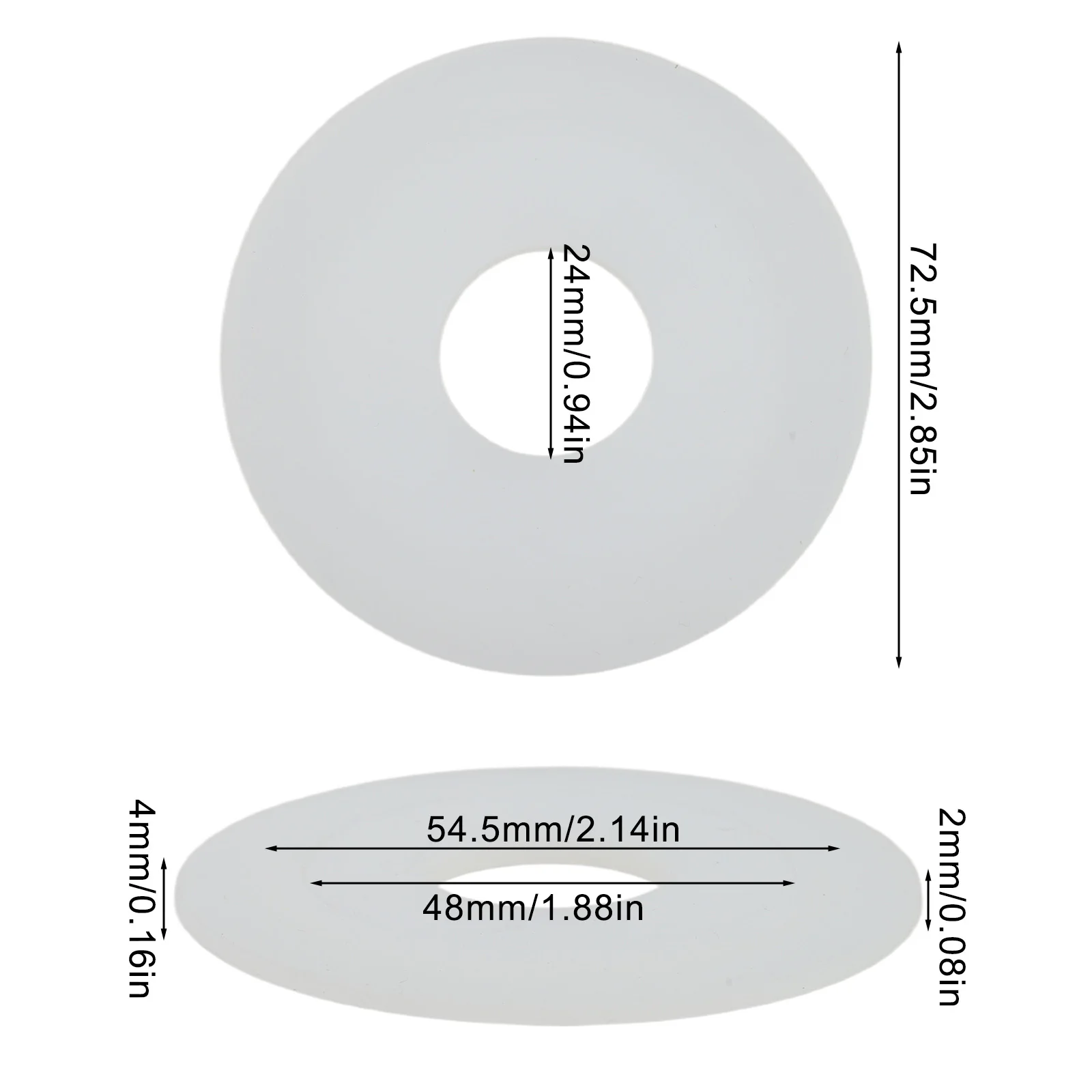 1Pcs/5Pcs Toilet Flush Valve Rubber Seal For Siamp 45 And Storm 2.85 Inch White Silicone Washer Replacement Accessories