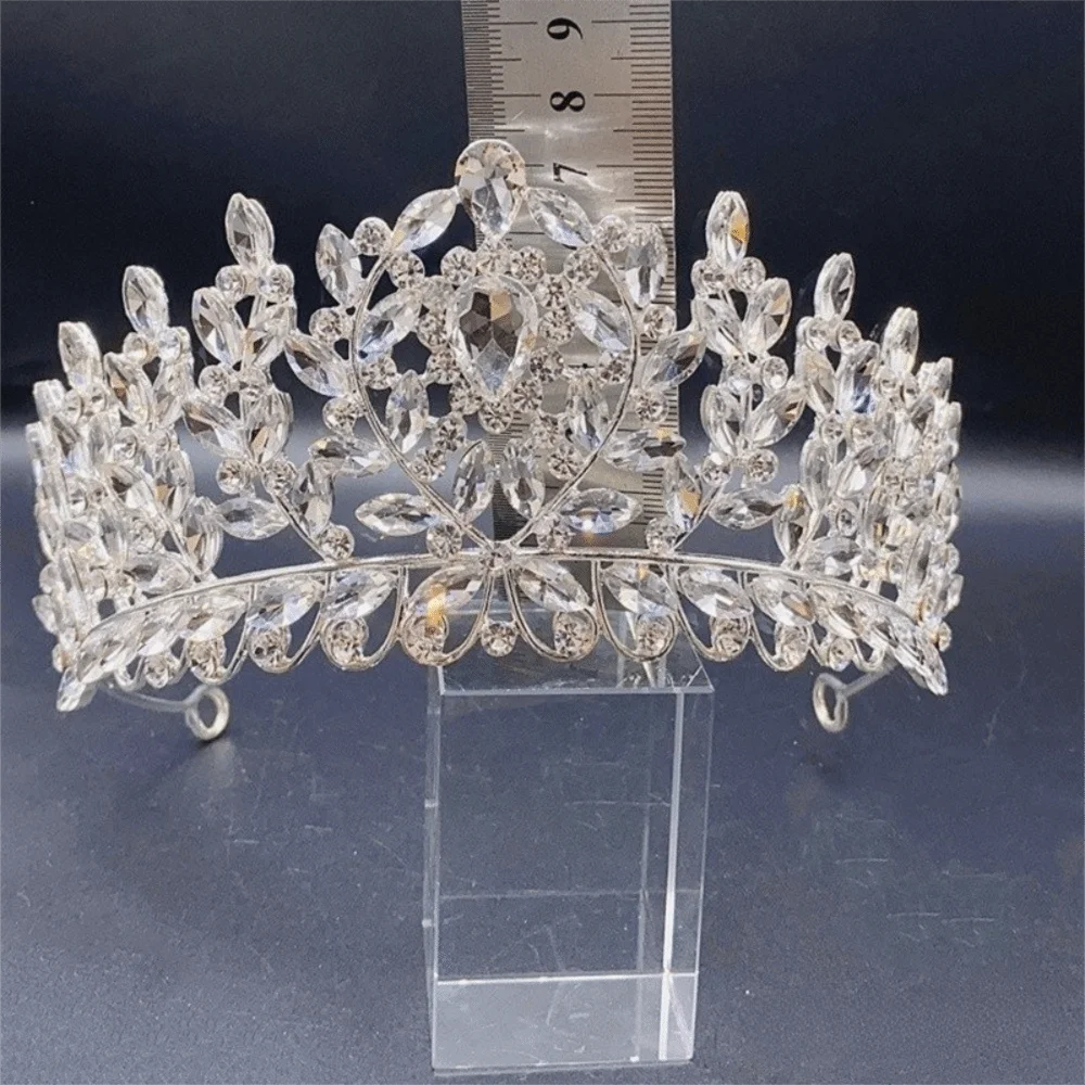 بسيطة حجر الراين الباروك تماشا التيجان سبيكة كبيرة التيجان الزفاف كعكة زينة أغطية الرأس تاج الزفاف حفلة موسيقية