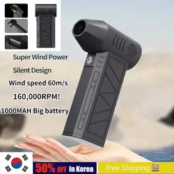 160000RPM Mini Air Blower Handheld Electric Turbo Jet Fan Brushless Motor Violent Blower Wind Speed 60m/s Industrial Duct Fan