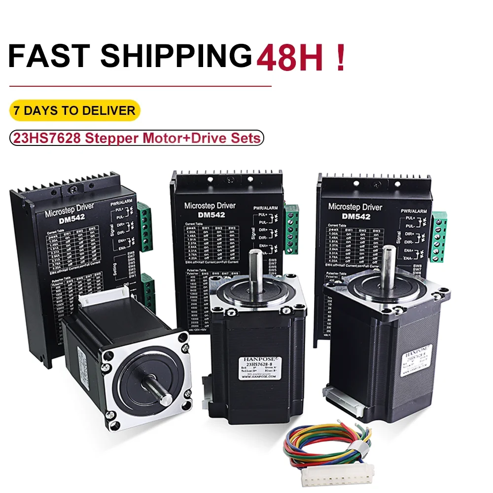 Nema 23 Stepper Motor 23HS7628 2.8A 189N.cm  motor driver DM542  with 57 motor  for 3D printer accessories