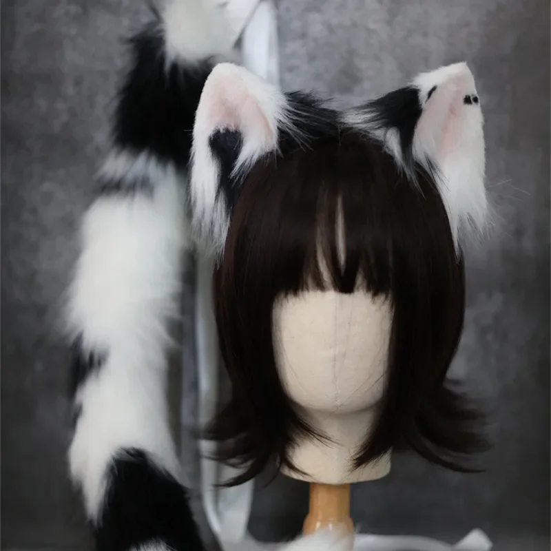 Halloween Props Simulation Beast Animal Ear Hair Hoop Women's Clip Cow Cat Ear Hand KC Hair Hoop Lolita Cat Ear Cosplay