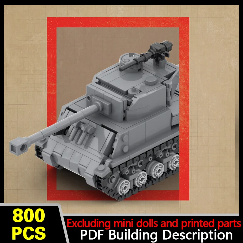 M4A3E8 Military Tank Model MOC Building Bricks War Equipment Style Modular Technology Gifts Holiday Assemble Toys Suit