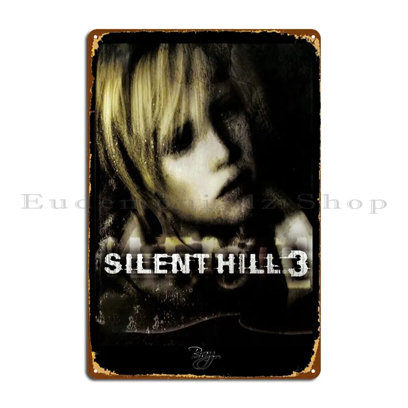 Silent Hill 3 Eu Ps2 Original Box Art No Neon Metal Plaque Retro Cinema Designing Wall Decor Cinema Tin Sign Poster