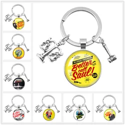 Better Call Saul TV Show Keychain Glass Dome Cabochon Key Chain Justice Scale Lawyer Keychain Jewelry Gifts