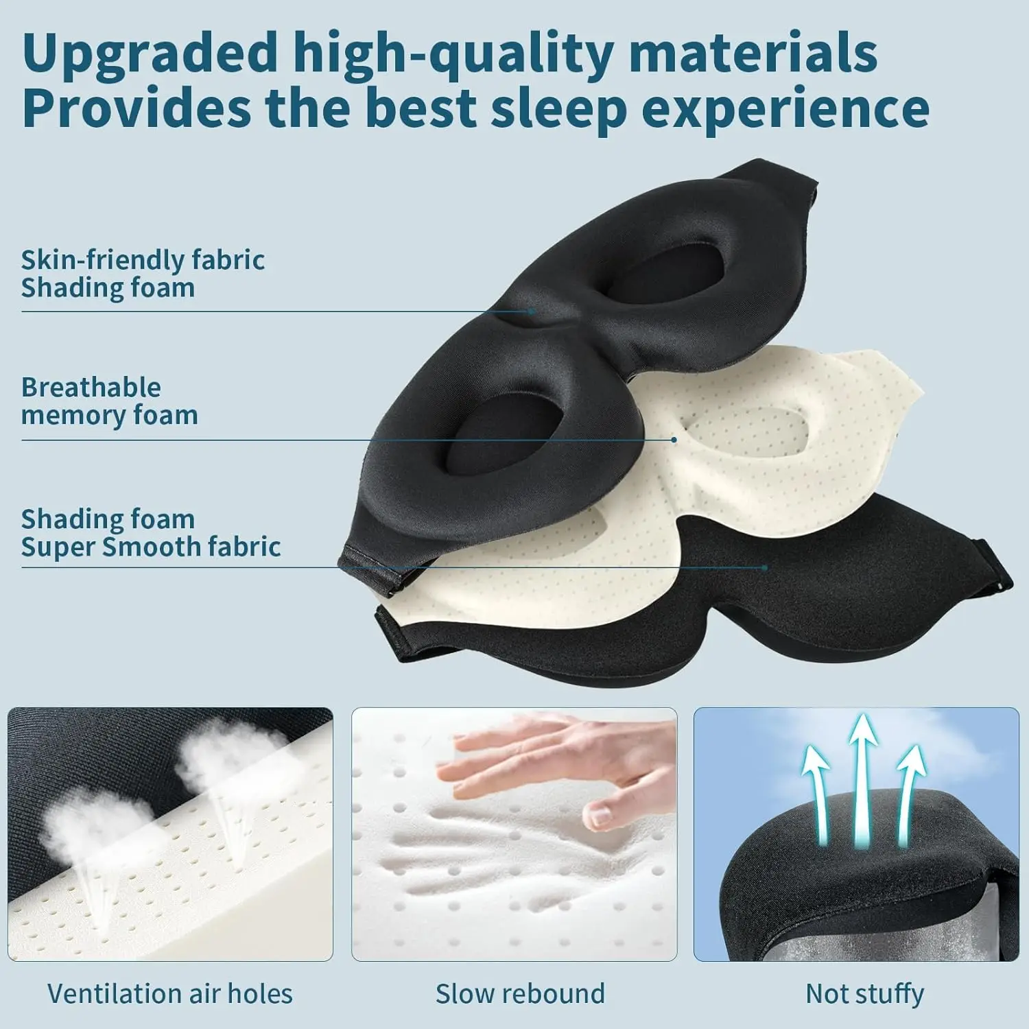 Sleep Mask for Side Sleeper, Light Blocking Sleeping Eye Mask for Women Men, 3D Contoured Cup Night Blindfold, Luxury Eye Cover view 5