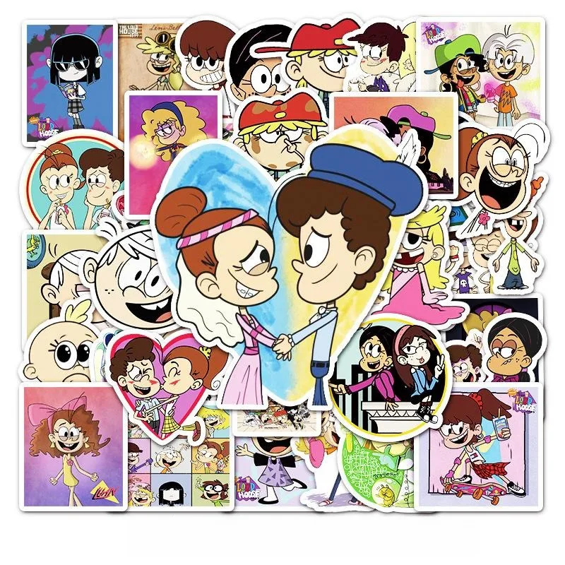 50pcs The Loud House Anime Stickers Suitcase Water Cup Stationery Mobile Phone Scooter Laptop Refrigerator Decoration Stickers