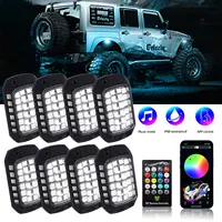 Luz LED de neón RGB, lente 3D para chasis de coche, luz Universal para Jeep, camión, SUV, ATV, UTV, accesorios decorativos, 4/8/12 Uds.