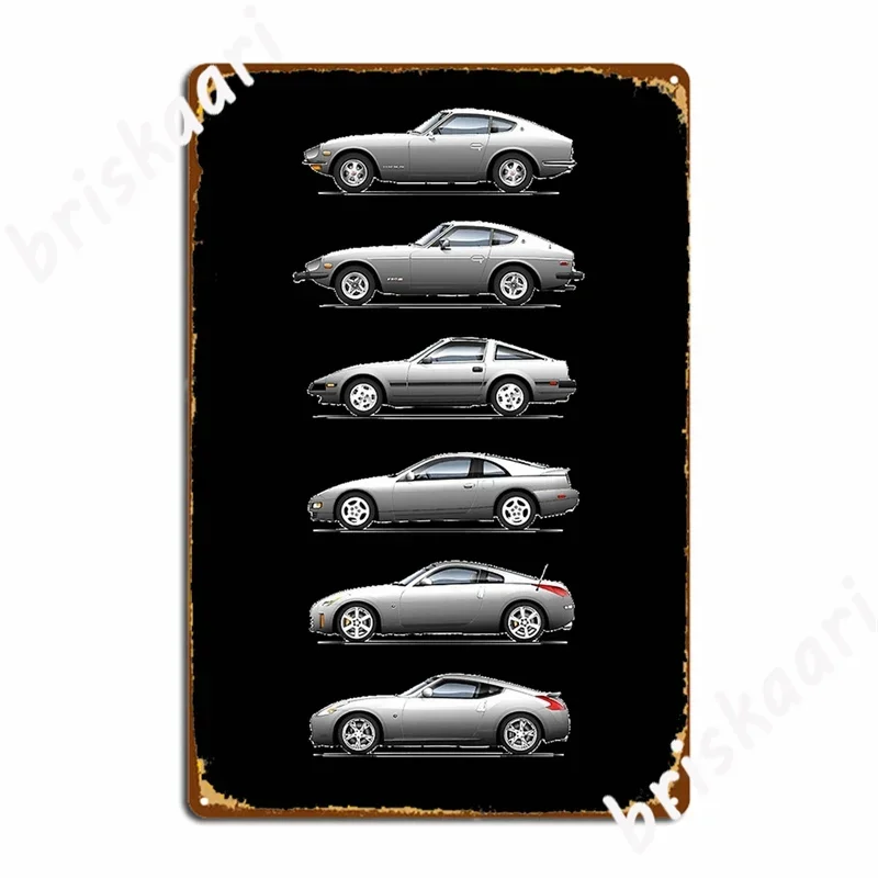 Fairlady Z 240z 280zx 300zx 350z 370z Evolutions Car Metal Signs Cinema Garage Living Room Plaques Custom Tin sign Posters