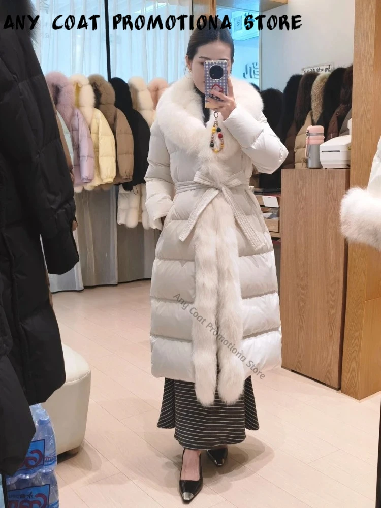 Women's Winter Jacke Fur Trim Belted Waist Wrap Cut Warm Premium Outerwear Cold Climate Protection for Everyday Casual Styling