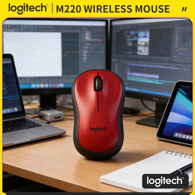 

Бесшумная беспроводная мышь Logitech M220 с компактным USB-адаптером, радиусом действия 10 м, эргономичным дизайном и 18-месячным сроком службы батареи для устройств Mac, Windows и ПК