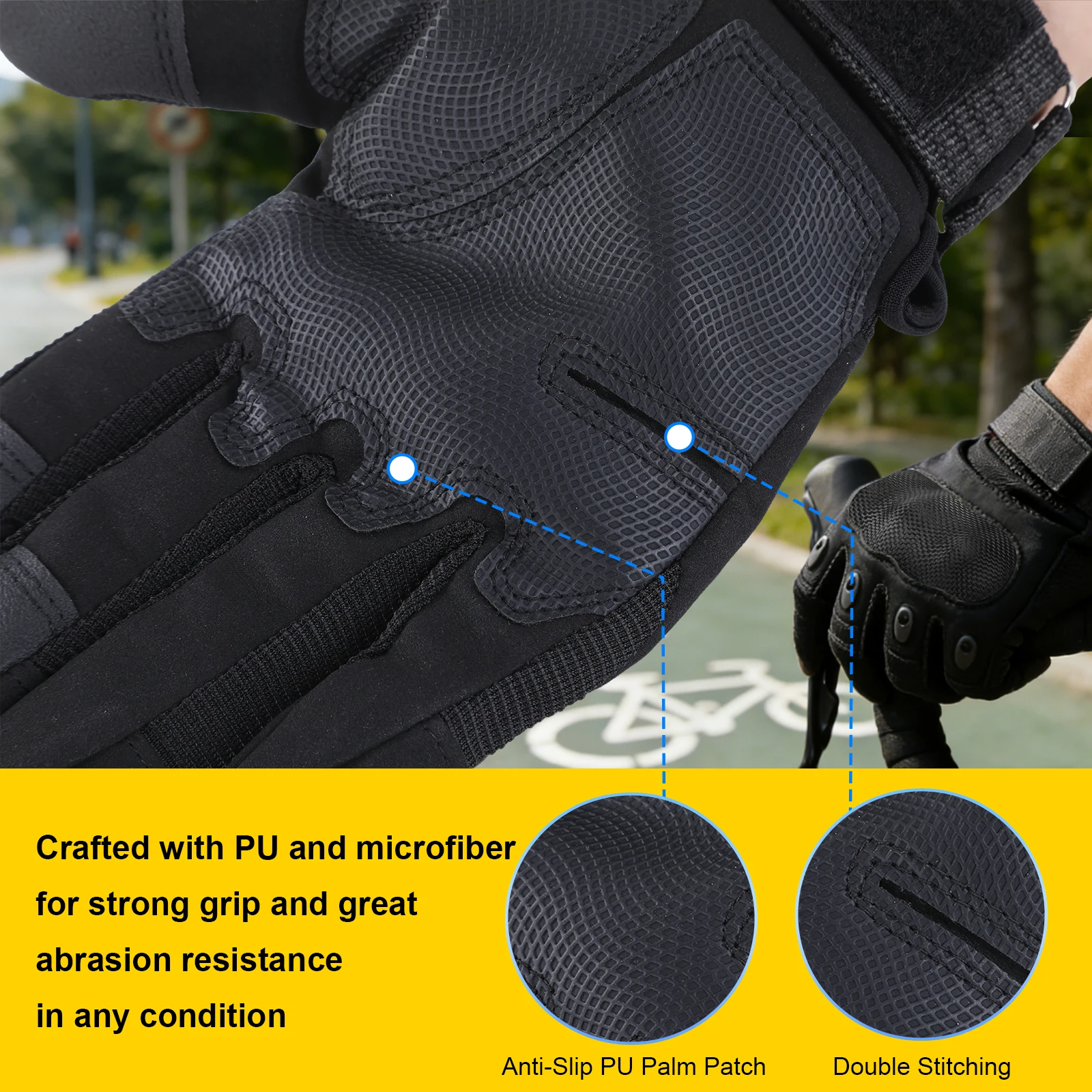 

Riding Gloves for Men Women Touchscreen Full Finger Gloves with Hard Knuckle & Adjustable Wrist for Airsoft Paintball Range Work