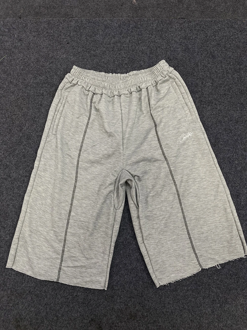 سراويل رياضية عالية الخصر مطرزة بحروف جزيرة الشيطان فضفاضة تناسب للجنسين ملابس الشارع العصرية شورتات ترفيهية غير رسمية