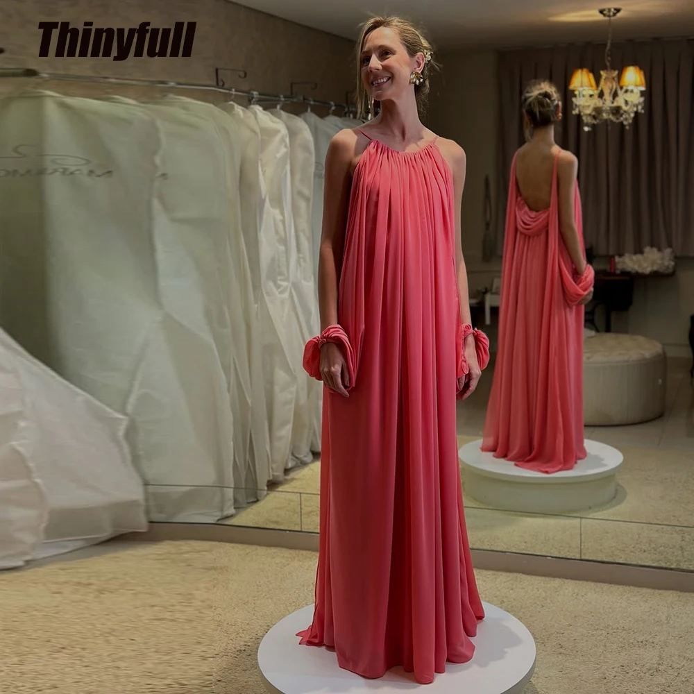 Thinyfull Chiffon Prom Dress Sleeveless Backless Holiday Style Dress Vestidos De Fiesta Elegantes 2026 Robe De Soirée Customized