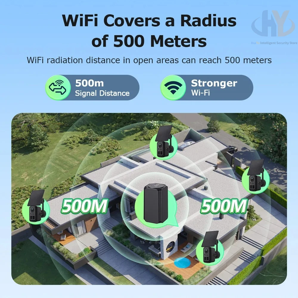 كاميرا مراقبة تعمل بالطاقة الشمسية للمزرعة والعقدية والفيلا تعمل بالواي فاي، كاميرا Home Hub Combo Kit IP، كاميرا مراقبة فيديو للأمن الخارجي #2