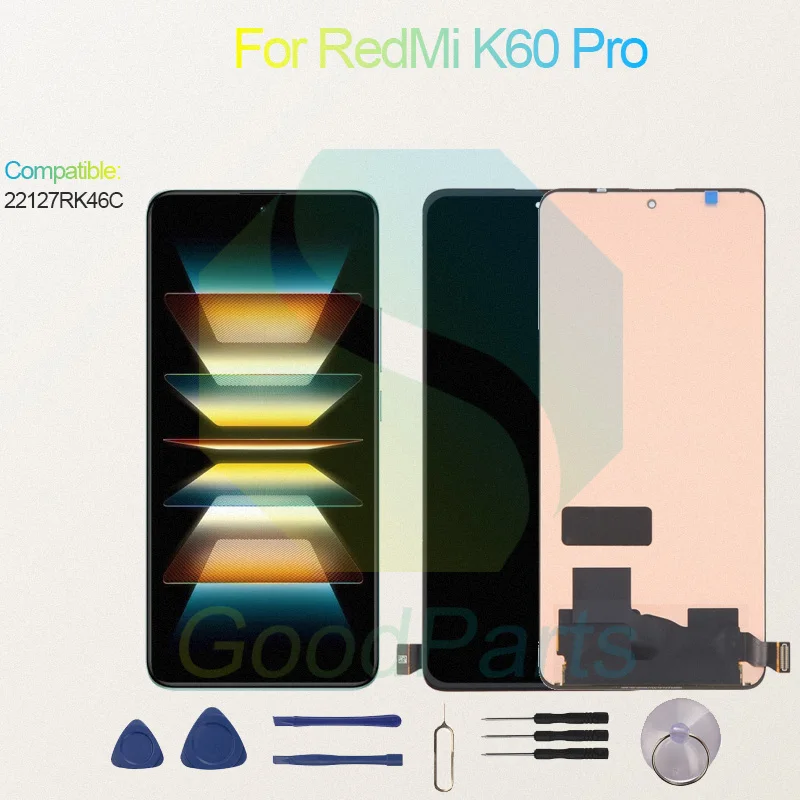 Test Before Ship For RedMi K60 Pro Display Touch Screen Digitizer Panel Assembly Lcd Screen 22127RK46C K60 Pro Screen Display