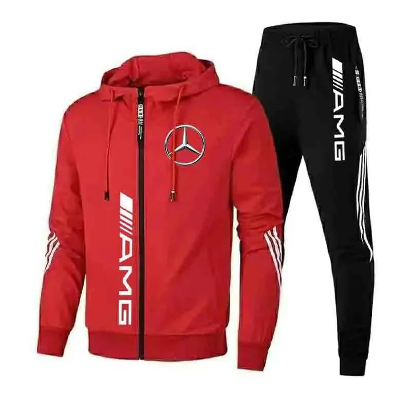 

2025 Mercedes-Benz Men's Sportswear Spring and Sporty Men's three-bar Set Sporty set for warmth