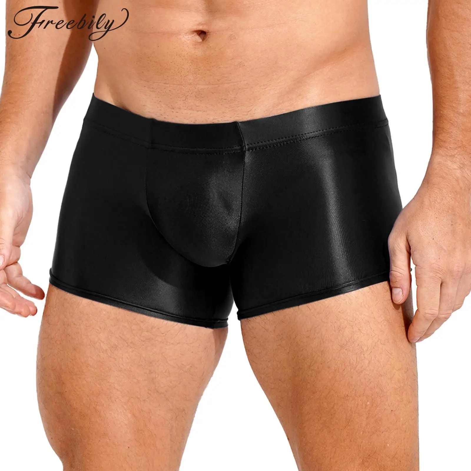 Boxer Brcorporelle à l'Huile pour Homme, Maillot de Bain de dehors Sexy, Fitness, Gym, Slim, Taille Basse, Vêtement de Plage, Été