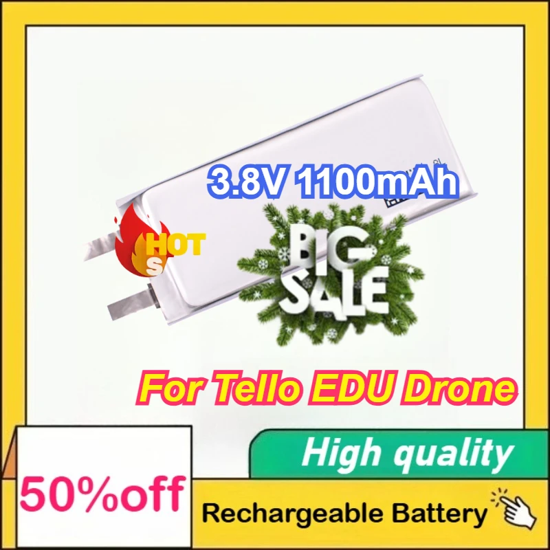 

For Tello EDU Drone, High Capacity Battery for Drone Modification 3.8V 1100mAh Replacement Battery