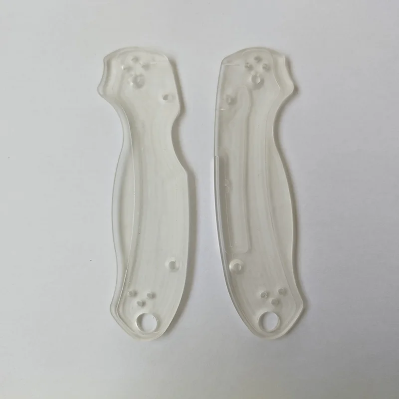 1 Pair Acrylic Material Transparent Knife Handle Scale Patches For Spyderco Paramilitary 3 Para3 C223 Knives DIY Make Accessory