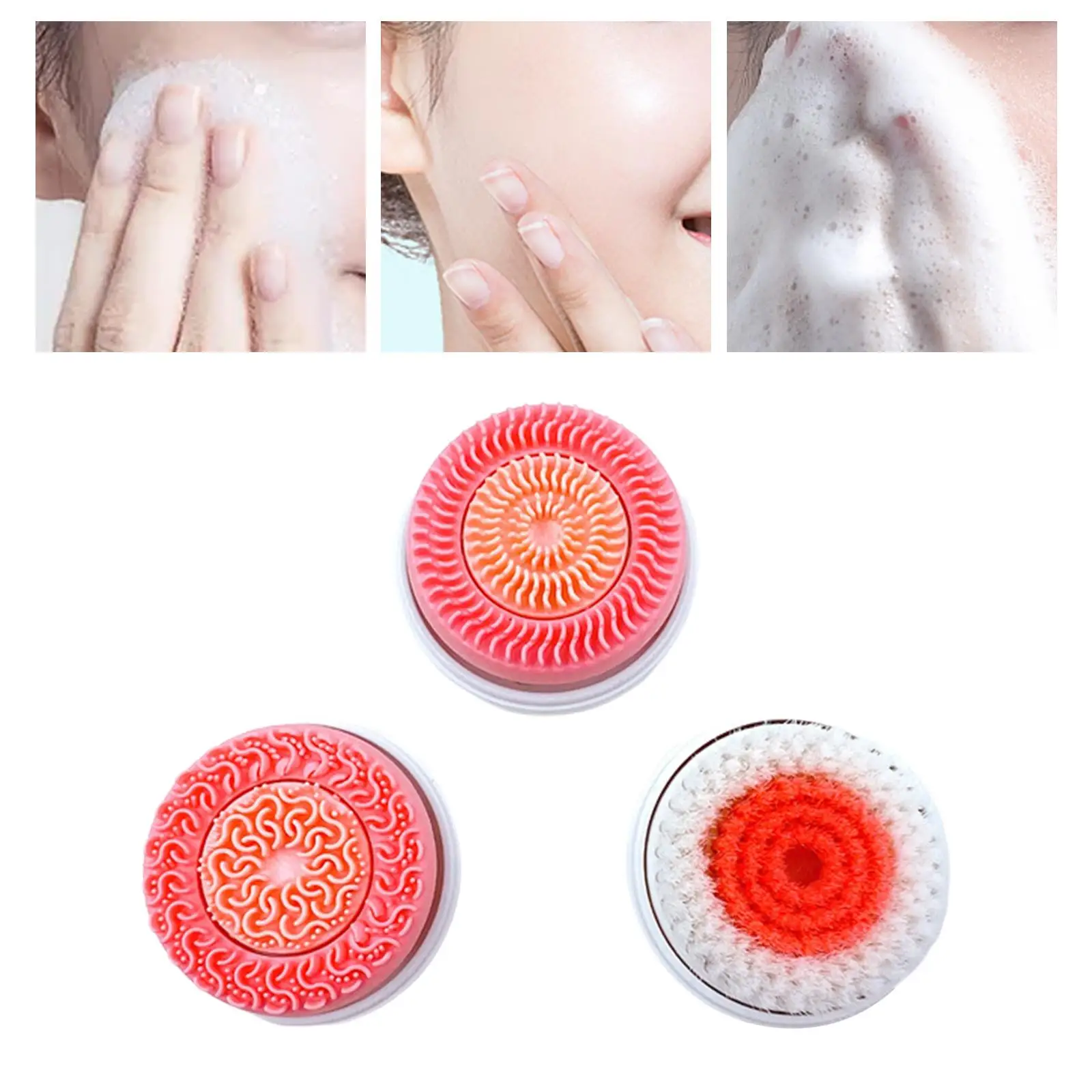 3 Pieces Facial Cleansing Brush Heads, Exfoliating Wash Face Facial Exfoliator Head for Powered  Devices Women Girl Oil