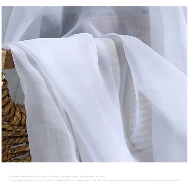 SEWS-Window White Sheer Curtains 90 Inches Long 8 Panels Sheer White Curtains Clear Curtains Basic Rod Pocket Panel