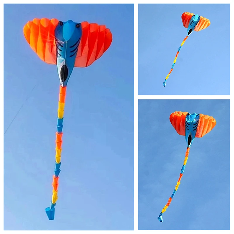 Free Shipping flying fish kites line fun toys sports papalote windsurf 3d professional wind Outdoor play soft kites drill winder