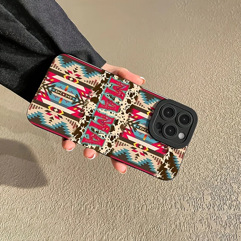 Volledige dekking met zwart westersontwerp en tagline voor Apple iPhone 11 tot 17 Pro Max Plus