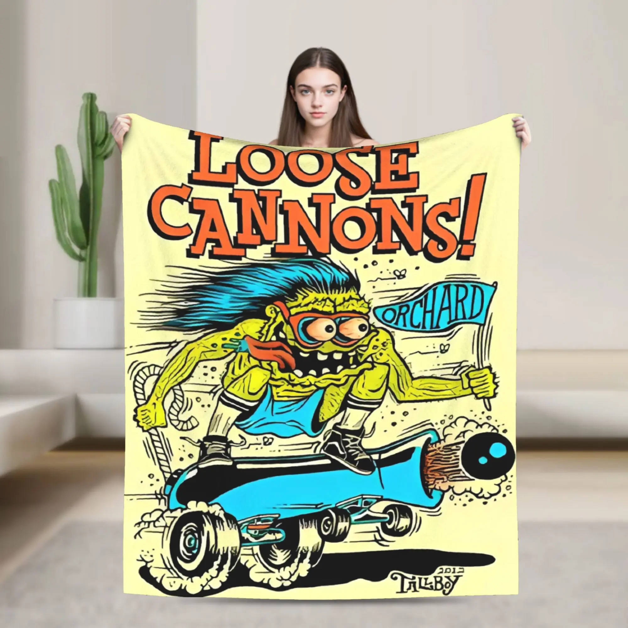 Custom Anime Cartoon Rat Fink Soft Blanket  Travel Plush Throw Blanket Print Bedroom Flannel Bedspread Sofa Bed Cover