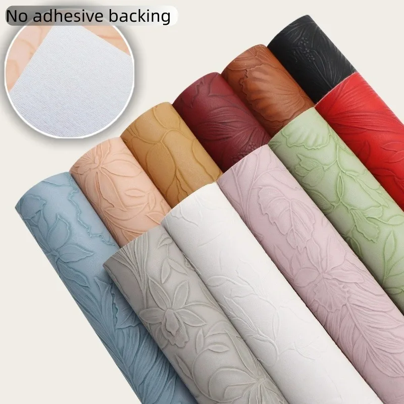 

Flower Relief Artificial Leather for Cloth Bags Wallets Earrings DIY No Adhesive Backing Leather Fabric Patch Vintage Placemats