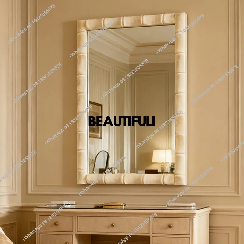 bathroom mirror square medieval wall hanging living room decorative art light luxury makeup mirror household entrance mirror