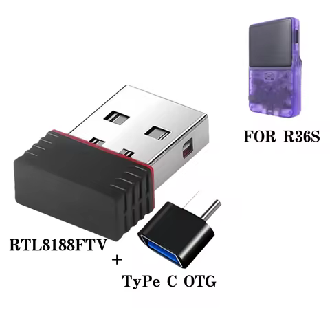 WiFi Adapter RTL8188 USB Wireless Network Card and Type C OTG for R36H Handheld Game Console Accessories Mini WiFi Dongle