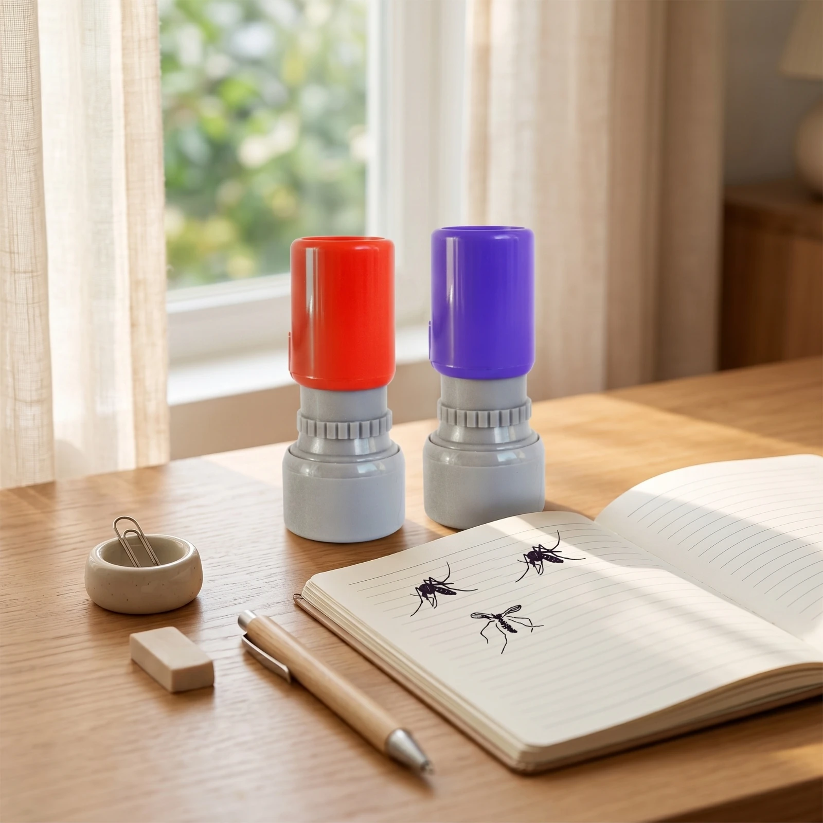 2-pieces-stamp-with-motif-compact-self-inking-stamp-with-ink-pad-cylindrical-round-for-stationery-lovers-notes-desks