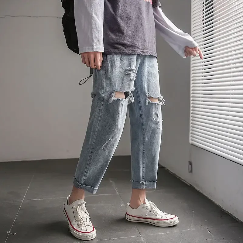 

Loose Men's Jeans Baggy Denim Xs Original 2025 Trousers Korean Autumn 90s Streetwear Japanese Street Style Y2k Male Cowboy Pants