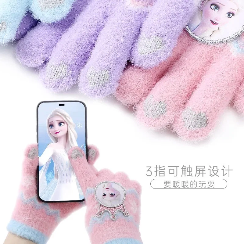 2 قطعة مجموعة ل قفازات إلسا للأطفال شتاء دافئ لطيف يندبروف الأذن دفئا عيد الميلاد Gif طوي الأذن يفشل للحماية الباردة #3