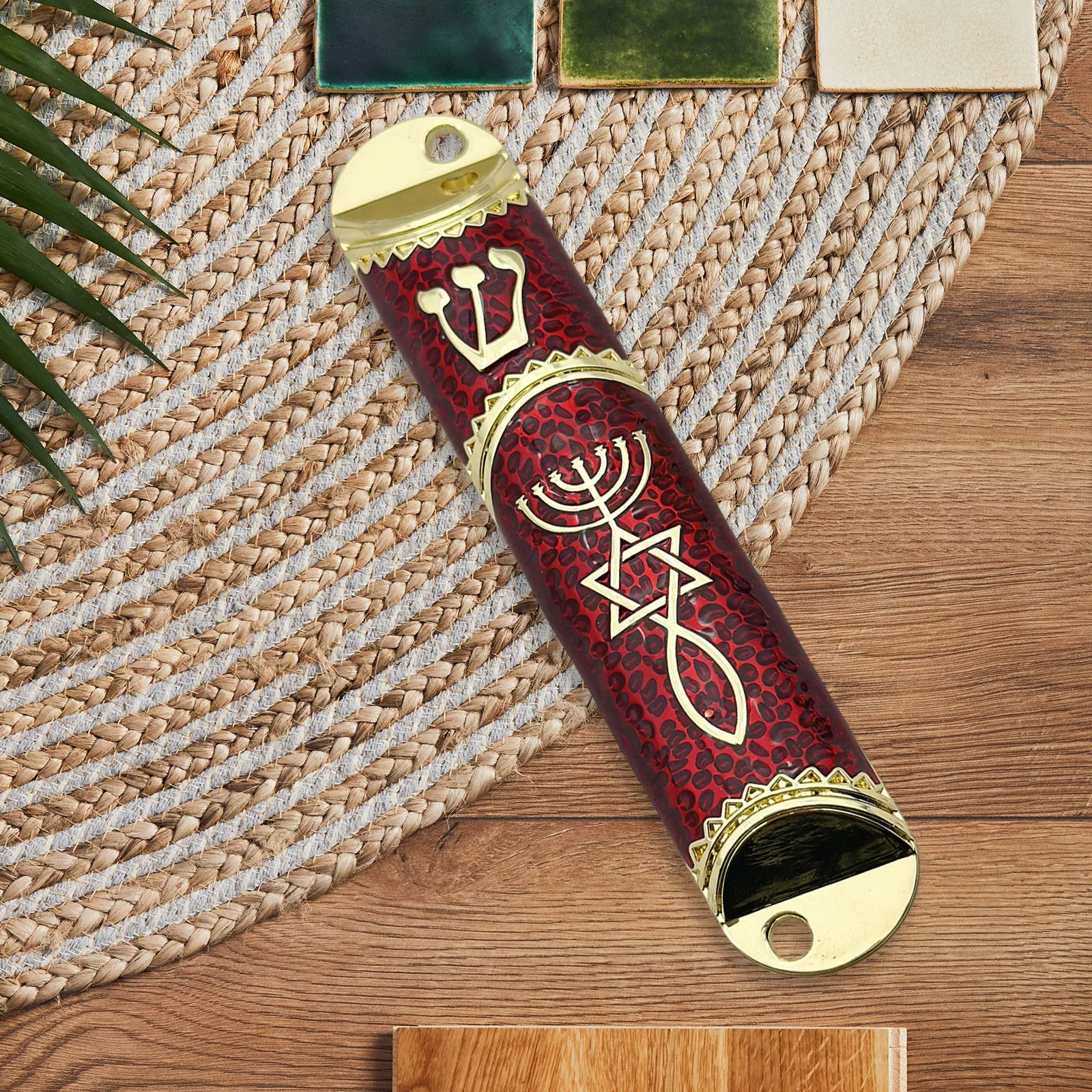 4.1inch Jewish Mezuzah Case Cover Symbol of Prosperity Handmade Door Ornament Judaica Gift for Jewish Holidays Multifunctional