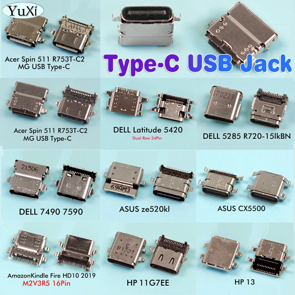 

1Piece Type-C USB Jack For LapTop PC Type-C Power Charging Socket Port Charge Connector Dock Plug For HP DELL ASUS ACER Repair