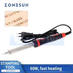 ZONESUN Handheld Hot Stamping Machine Leather Heat Embossing Tools Paper Wood Custom Logo Foil Stamp ZS-HST2