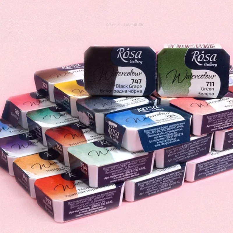 ROSA Artist-grade Solid Watercolor Paint Full Block 2.5ML Monochrome Self-selected Student Artist Painting Art Supplies