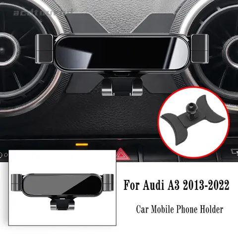 ผู้ถือโทรศัพท์รถยนต์สําหรับ Audi A3 S3 8V 2014-2020 แรงโน้มถ่วง Bracket ขาตั้ง GPS Air Outlet คลิปสนับสนุนอุปกรณ์เสริม