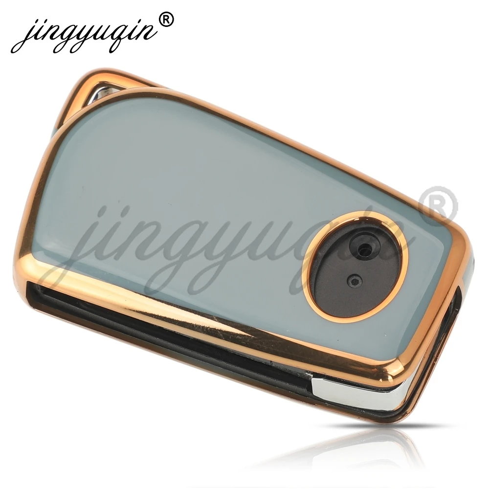 Jingyuqin 4 أزرار بولي TPU سيارة مفتاح بعيد غطاء لتويوتا هايلكس كورولا أفينسيس برادو فورتشنر RAV4 CHR كامري اكسسوارات