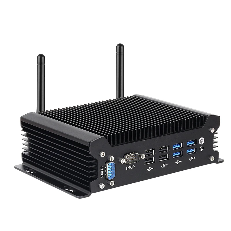 Fanless Industrial PC Intel Core 4th-13th Gen Processor 2x Serial RS232 2x Ethernet 8x USB HDMI VGA Mini PCIE Win11/10 Linux