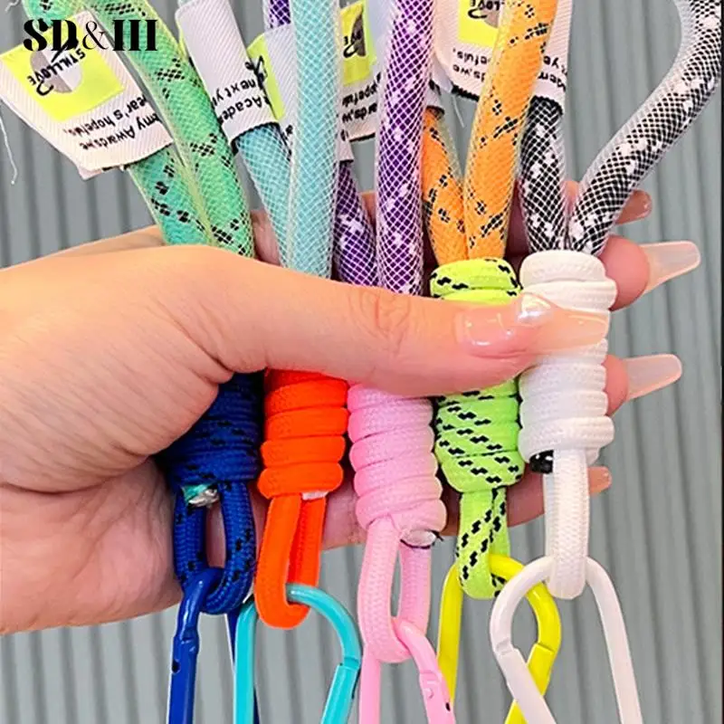 Lanyard Fluorescent Color Phone Strap Mesh Landyard for Bags Braided Strips Keycord Hanging Trousers Accessories Keychain