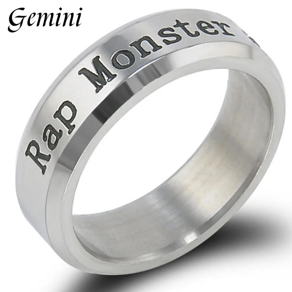 ARMY Jung Kook J-HOPE Jimin Jin Rap Monst SUGA V Rm Rhinestone Titanium Steel Finger Ring Original Kpop Jewelry Gifts Inner 18mm