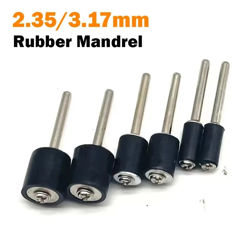 

5pcs Rubber Mandrel Drum Rubber Mandrel 2.35~3.17mm Hank Drum Sanding Sandpaper Rubber Drum Mandrel for Rotary Tool