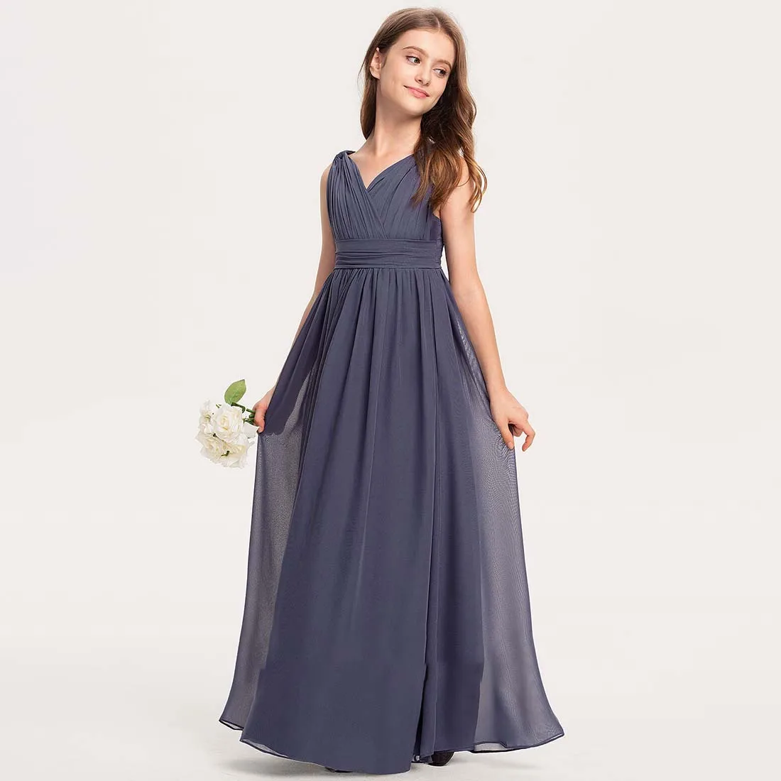 Junior Bridesmaid Dress Wedding Flower Girl Dresses for Teen Girls Dresses Chiffon