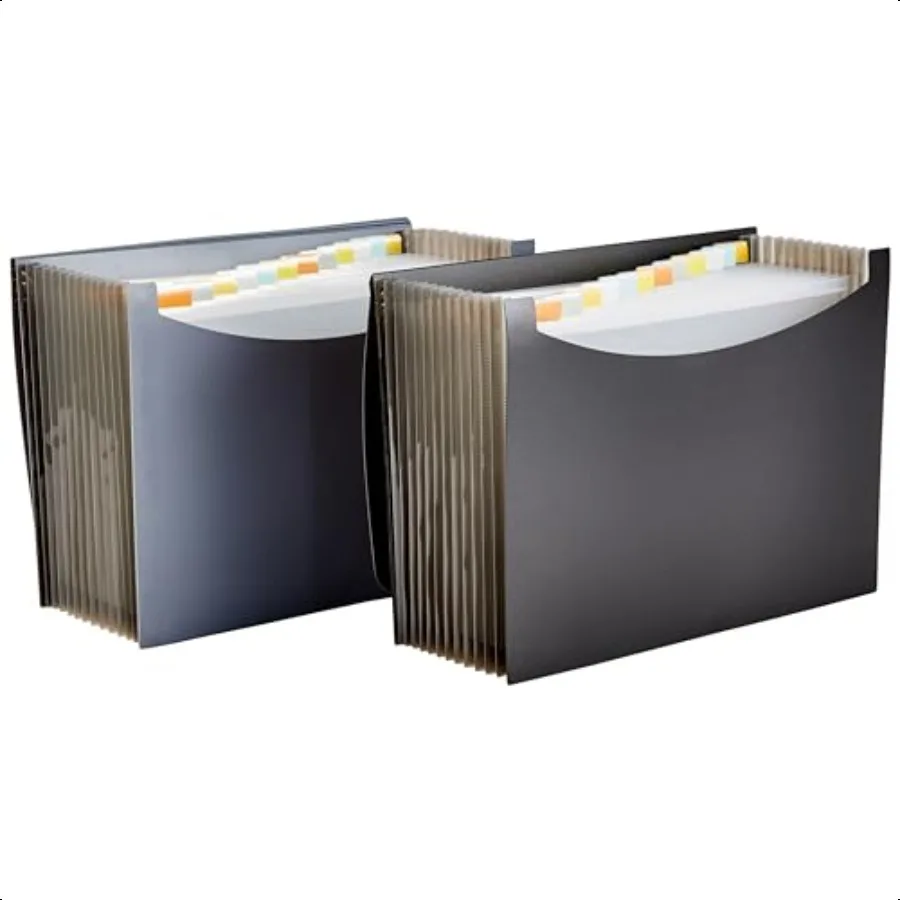 

Expanding Organizer File Folder Letter Size Black and Gray 2Pack